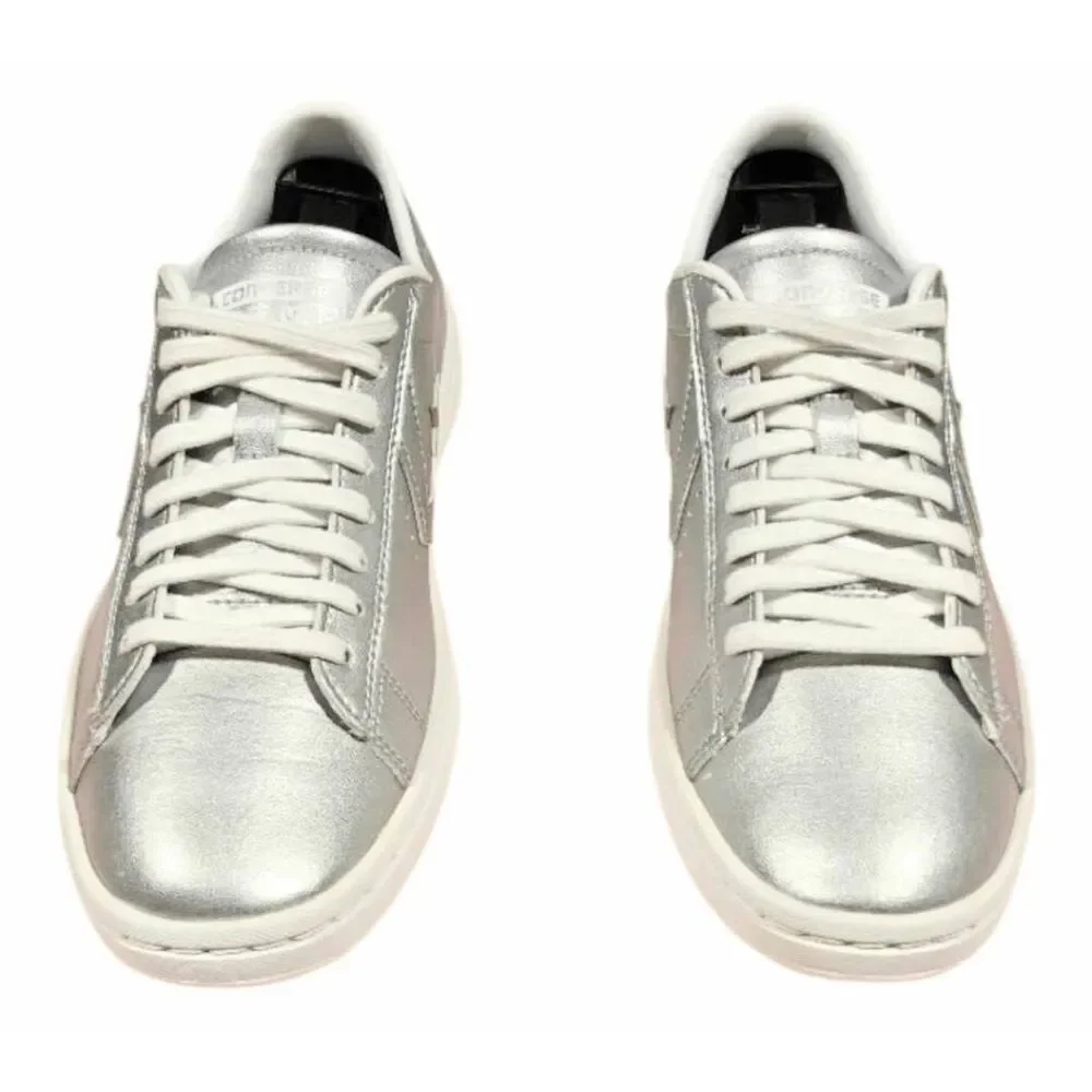 NWOB CONVERSE Pro Leather Low 'Silver' Sneaker Size 6.5